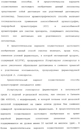 Способ очистки липопептида (варианты), антибиотическая композиция на основе очищенного липопептида (варианты) (патент 2311460)