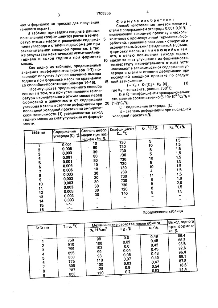 Способ изготовления теневой маски (патент 1705366)