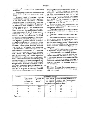 Способ изготовления трехслойного битумного кровельного материала (патент 2002914)