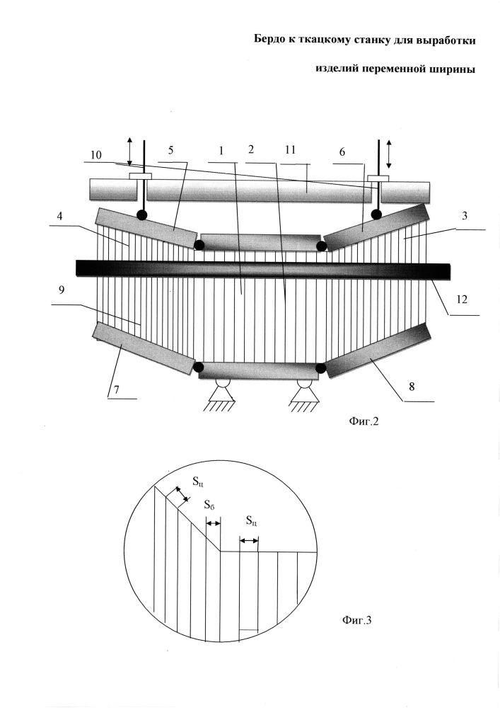 Бердо к ткацкому станку для выработки изделий переменной ширины (патент 2661825)