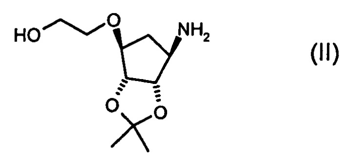 Способ получения [1s-[1α,2α,3β(1s*,2r*),5β]]-3-[7-[2-(3,4-дифторфенил)-циклопропиламино]-5-(пропилтио)-3h-1,2,3-триазоло[4,5-d]пиримидин-3-ил]-5-(2-гидроксиэтокси)-циклопентан-1,2-диола и его промежуточных соединений (патент 2509082)