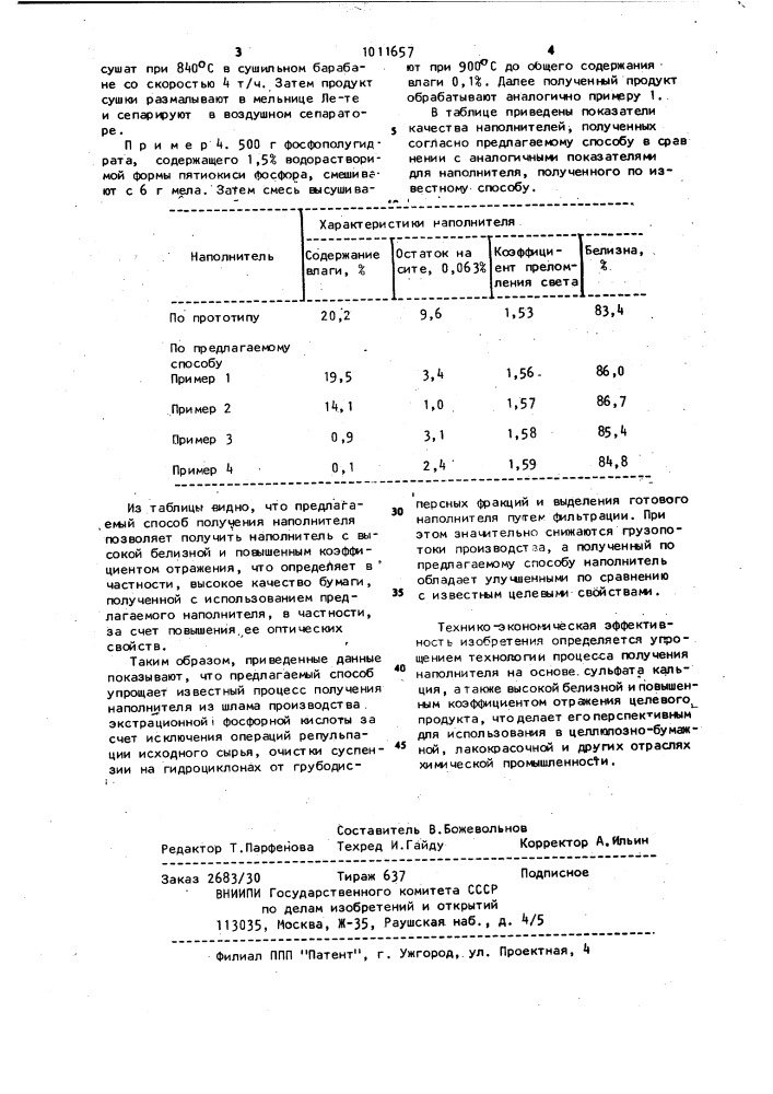 Способ получения наполнителя (патент 1011657)