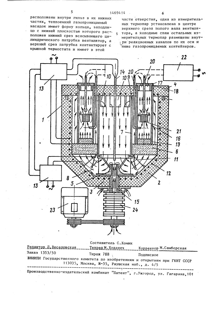 Термостат для определения кинетических параметров экзотермических реакций (патент 1469414)