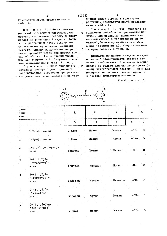 Способ борьбы с нежелательными растениями (патент 1103783)