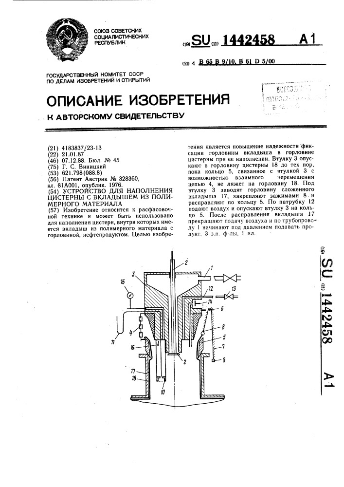 Журнал наполнения цистерн