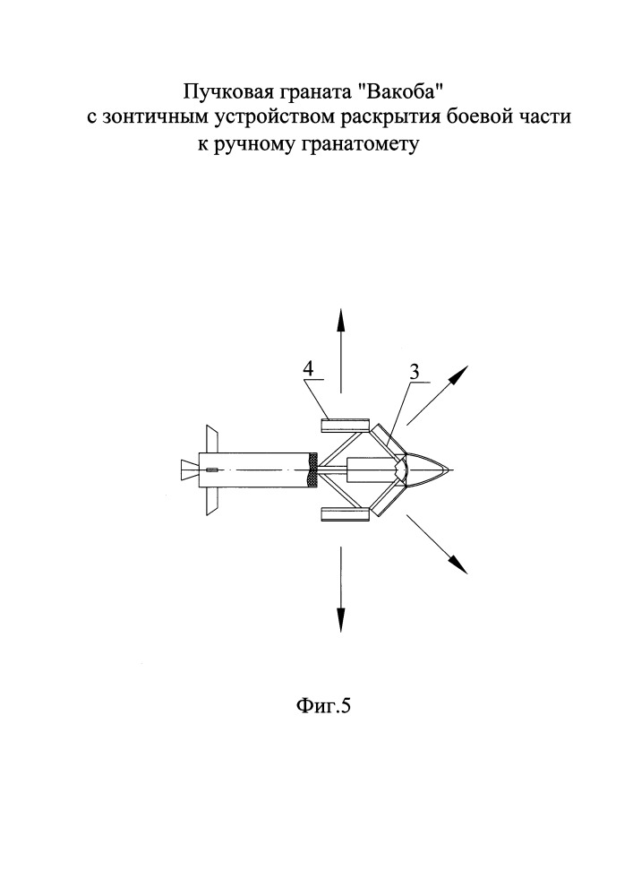 Пучковая граната "вакоба" с зонтичным устройством раскрытия боевой части к ручному гранатомету (патент 2649689)