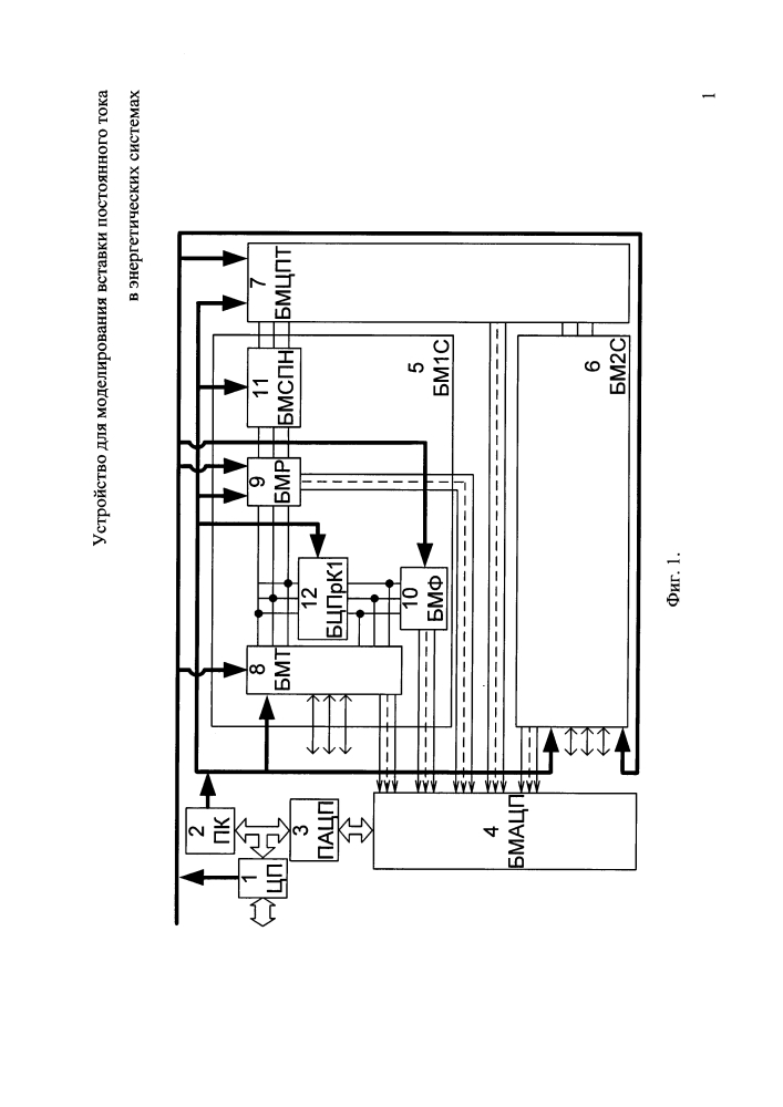 Устройство для моделирования вставки постоянного тока в энергетических системах (патент 2606308)