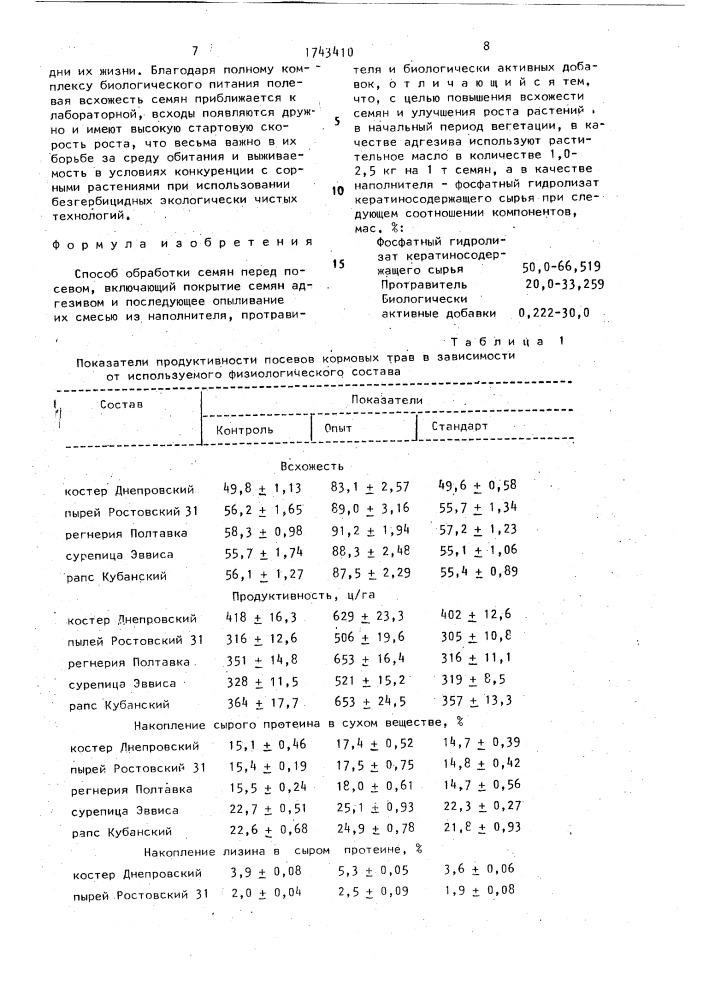 Способ обработки семян перед посевом (патент 1743410)