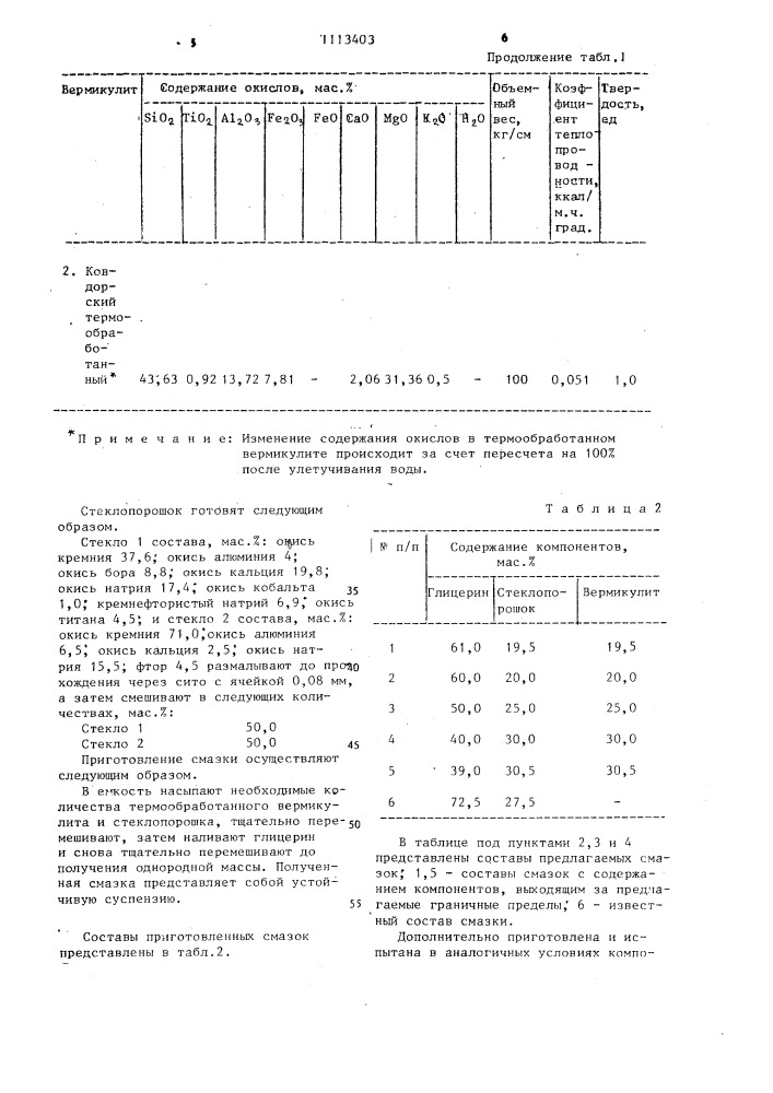 Смазка для горячего гидропрессования металлов (патент 1113403)