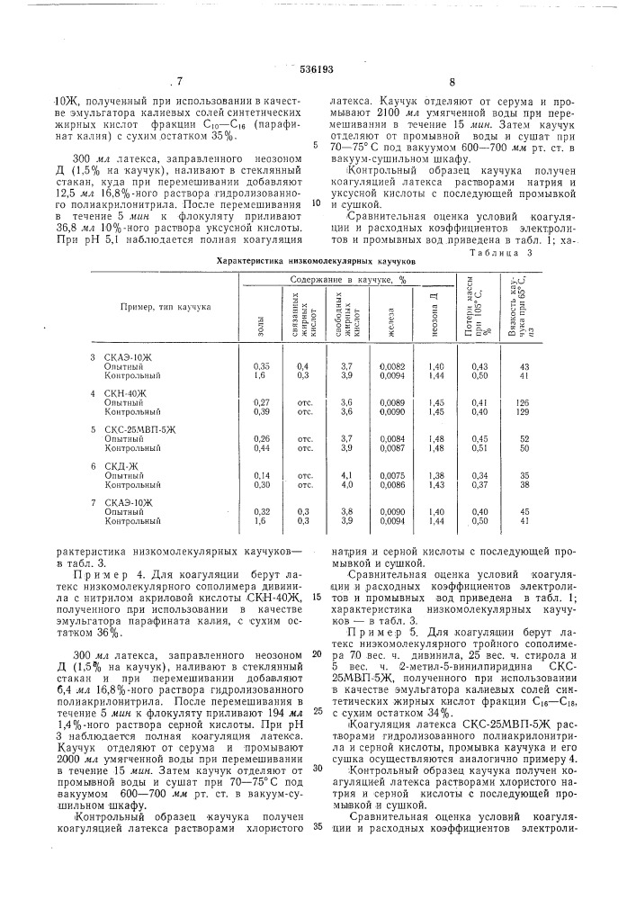 Способ коагуляции синтетических латексов (патент 536193)
