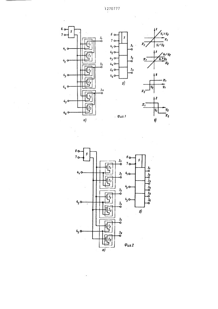 Аналоговый логический элемент для воспроизведения линейно- разрывных функций (его варианты) (патент 1270777)