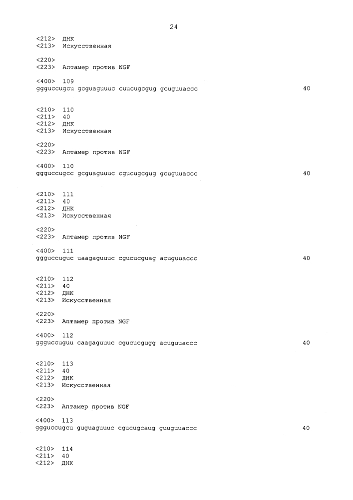 Аптамер против ngf и его применение (патент 2633510)
