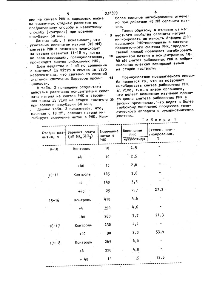 Способ ингибирования синтеза рибосомных рнк (патент 932399)