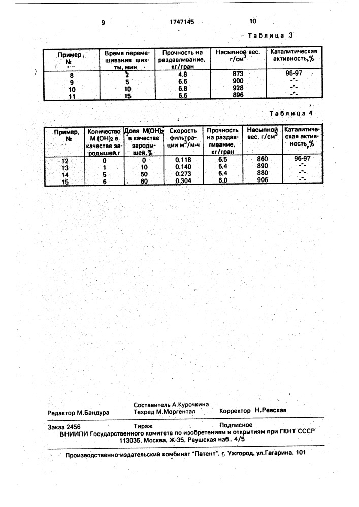 Способ получения катализатора для процесса клауса (патент 1747145)