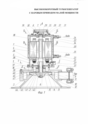 Высокооборотный турбогенератор с паровым приводом малой мощности (патент 2577678)