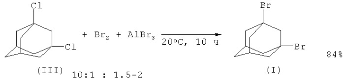 Способ получения 1,3-дибромадамантана (патент 2455275)