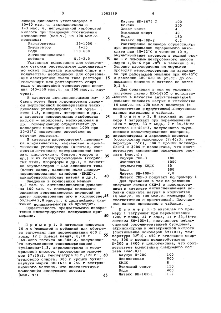 Композиция для получения латекса неэмульсионного полимера (патент 1002319)