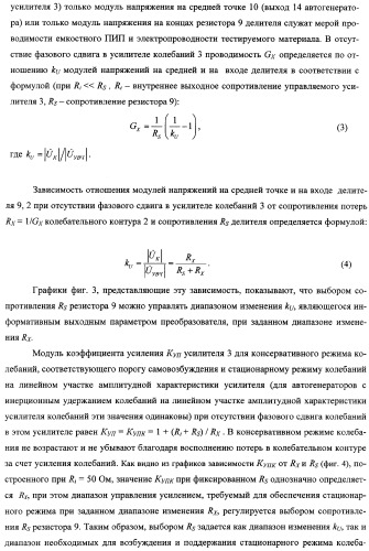 Автогенераторный диэлькометрический преобразователь и способ определения диэлектрических характеристик материалов с его использованием (варианты) (патент 2361226)