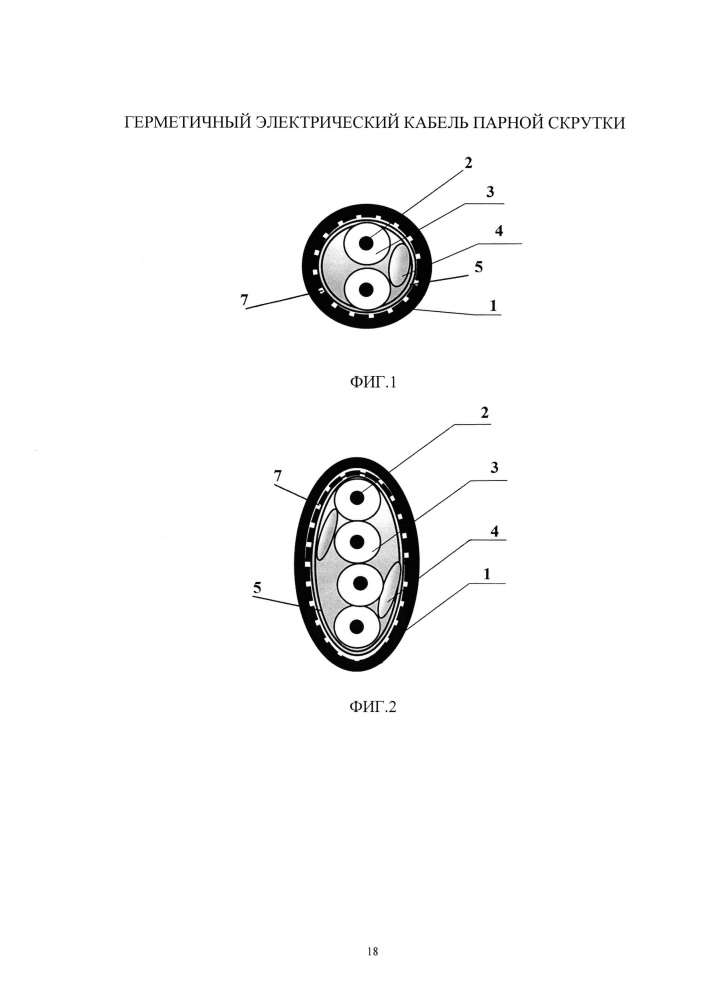 Герметичный электрический кабель парной скрутки (патент 2653691)