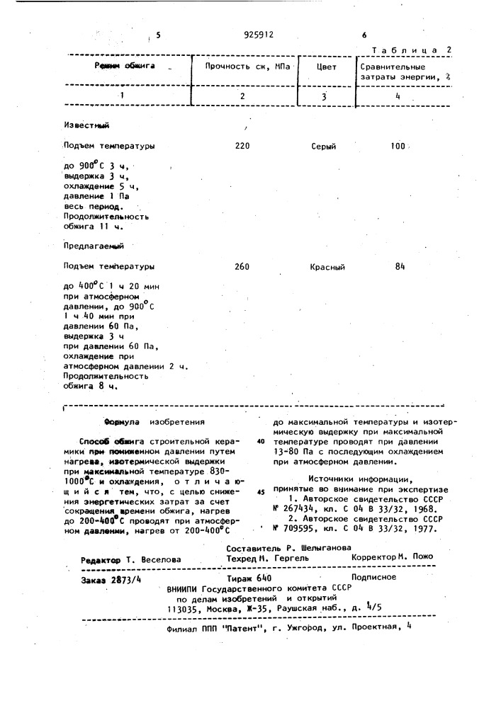 Способ обжига строительной керамики (патент 925912)