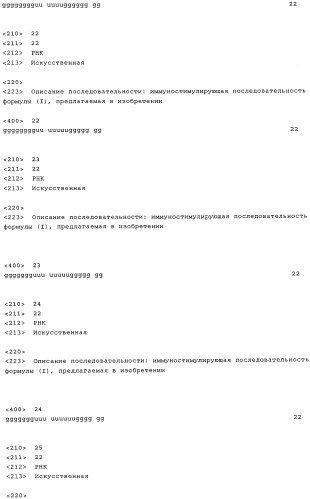 Нуклеиновая кислота формулы (i): glxmgn или (ii): glxmgn, предназначенная для применения прежде всего в качестве иммуностимулятора/адъюванта (патент 2487938)