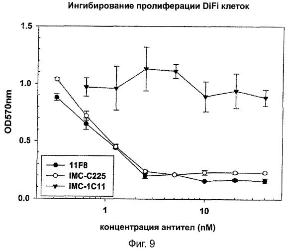 Человеческие антитела к рецептору эпидермального фактора роста (патент 2402569)