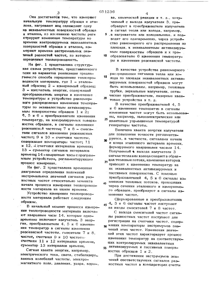 Дифференциальный способ измерения теплопроводности материала (патент 651236)