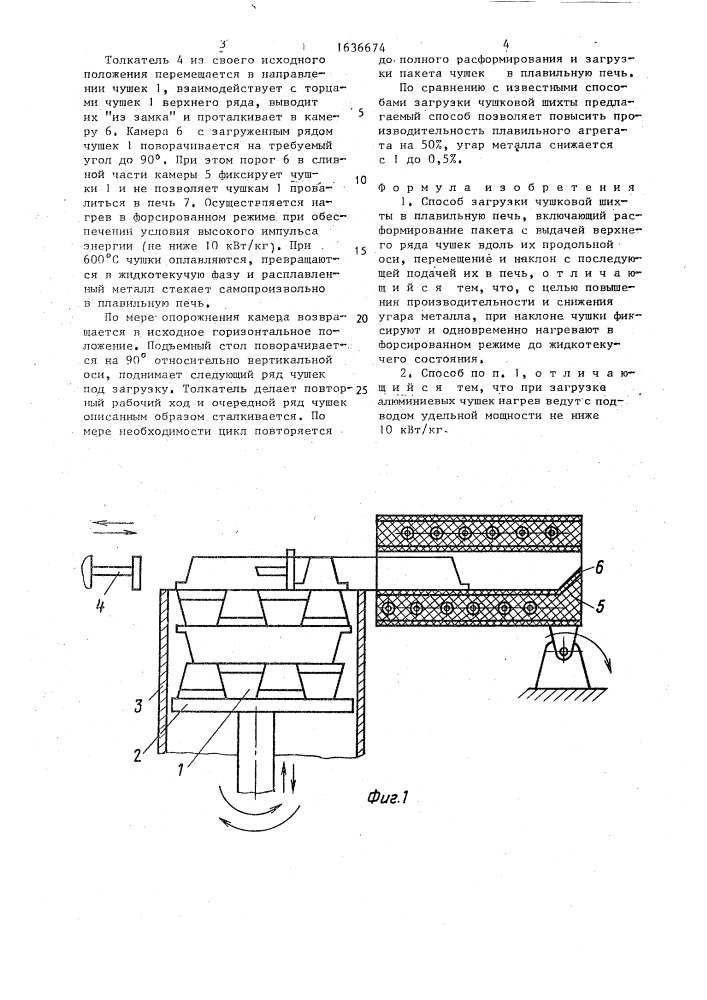 Способ загрузки чушковой шихты в плавильную печь (патент 1636674)