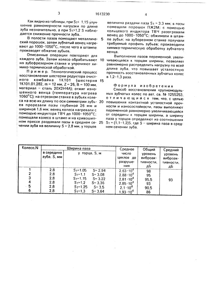 Способ восстановления крупномодульных зубчатых колес (патент 1613230)