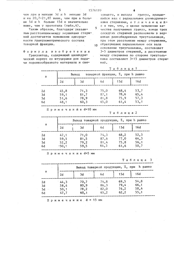 Гранулятор (патент 1576189)