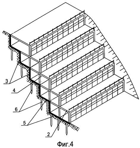 Многоэтажное здание и способ его возведения на склоне или обрыве (патент 2376428)