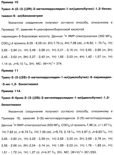 Производные бензотиазолциклобутиламина в качестве лигандов гистаминовых h3-рецепторов, фармацевтическая композиция на их основе, способ селективной модуляции эффектов гистаминовых h3-рецепторов и способ лечения состояния или нарушения, модулируемого гистаминовыми h3-рецепторами (патент 2487130)