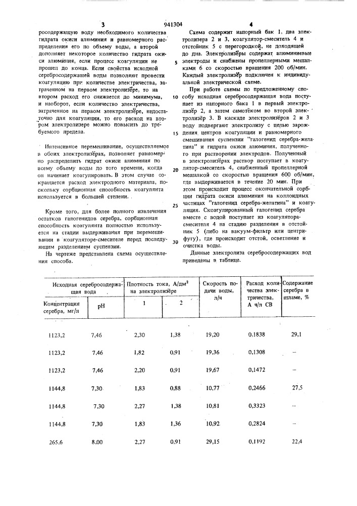 Способ очистки серебросодержащих вод (патент 941304)