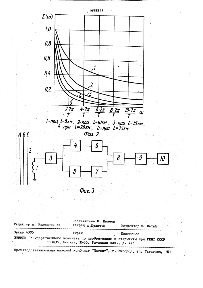 Способ определения расстояния до места замыкания на землю в электрических сетях с изолированной нейтралью (патент 1698848)