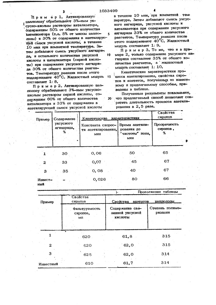 Способ получения ацетатов целлюлозы (патент 1033499)