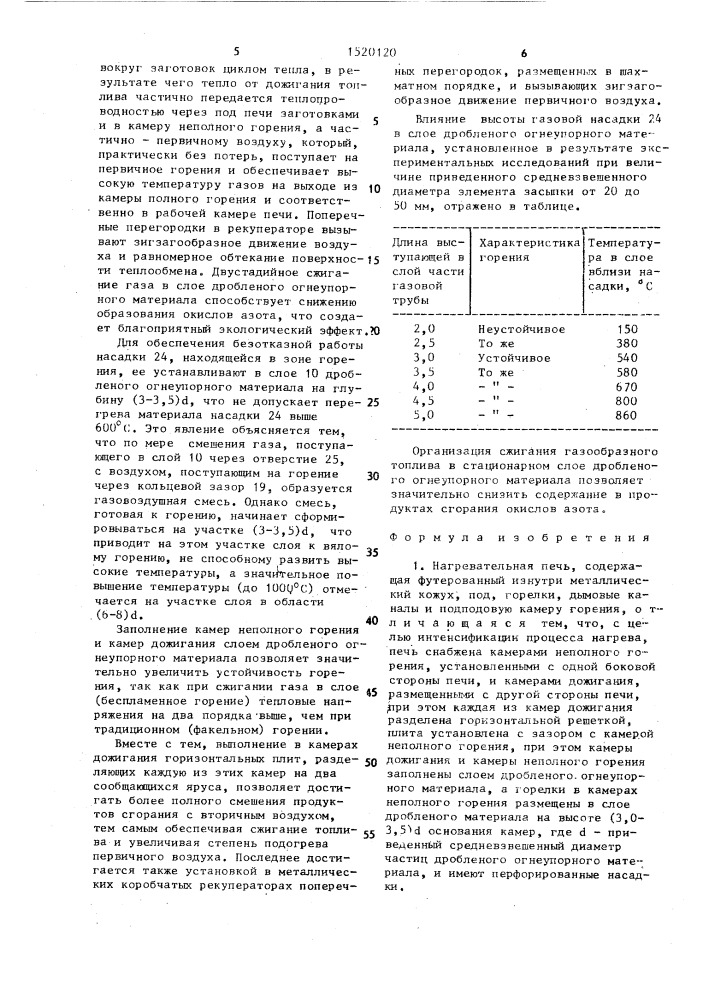 Нагревательная печь (патент 1520120)