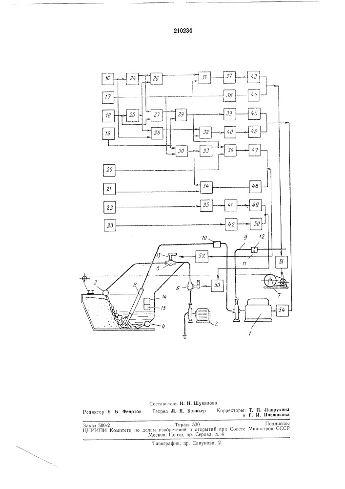 Устройство для автоматического управления гидроперегружателем (патент 210234)