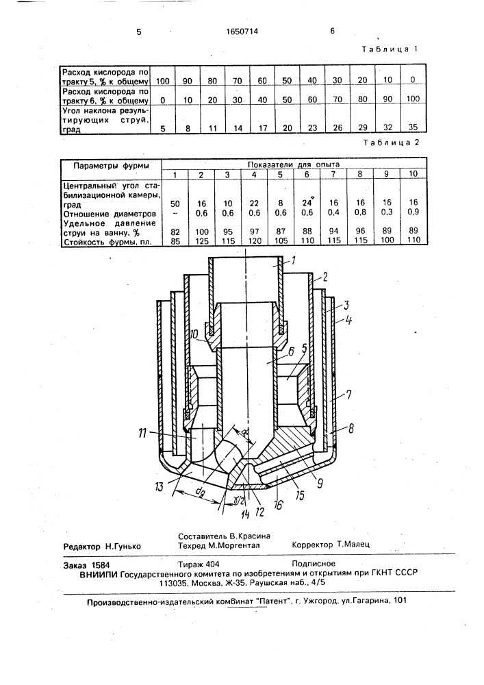 Фурма для продувки металла (патент 1650714)