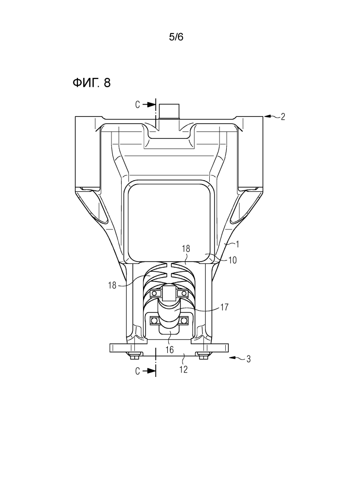 Погружная цапфа для передачи продольных и поперечных сил между поворотной тележкой и кузовом вагона (патент 2646697)