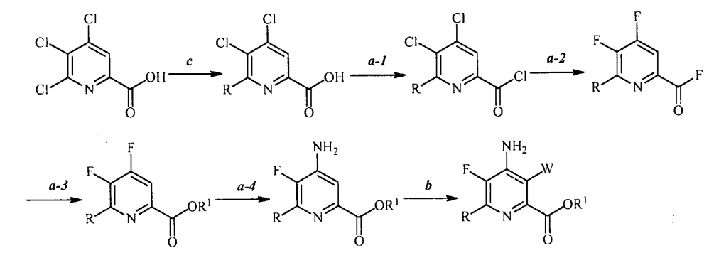 Способ получения 4-амино-5-фтор-3-галоген-6-(замещенных)пиколинатов (патент 2632203)