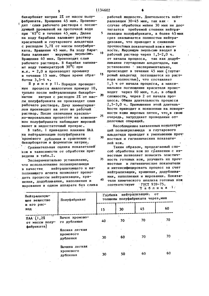 Способ выделки кож для верха обуви (патент 1134602)