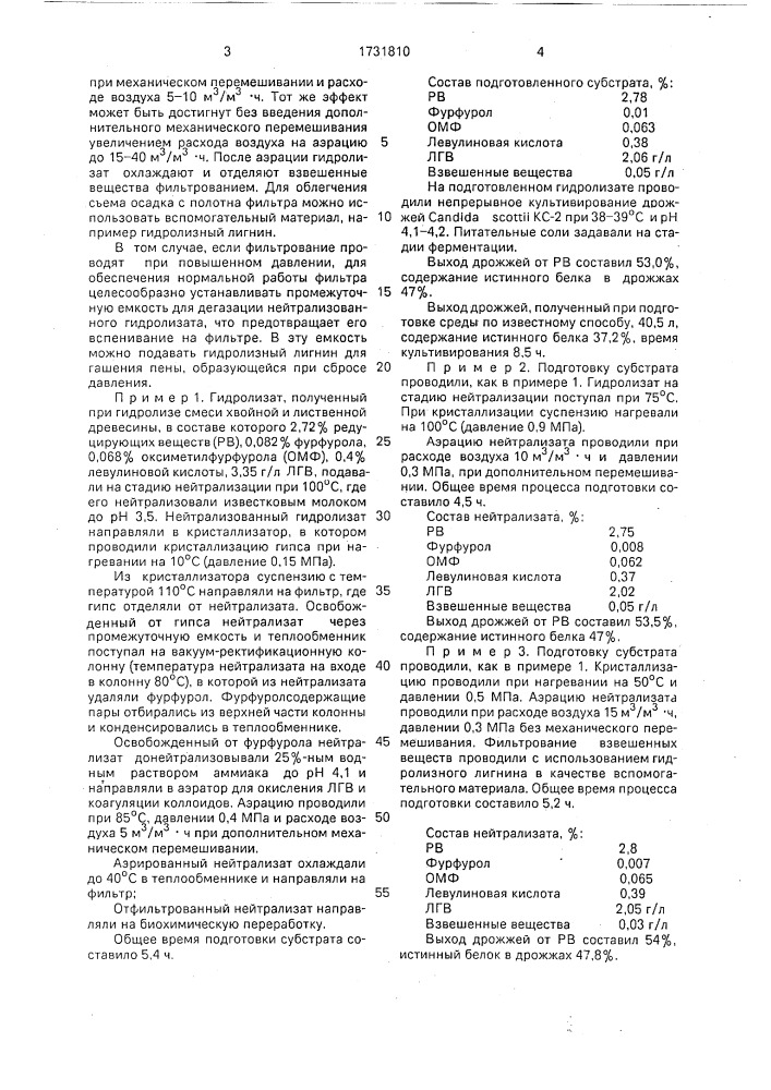 Способ подготовки гидролизных сред для выращивания кормовых дрожжей (патент 1731810)