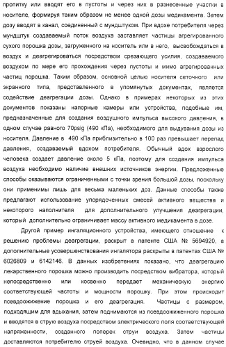 Деагрегация и диспергирование в воздух лекарственного порошка (патент 2322269)