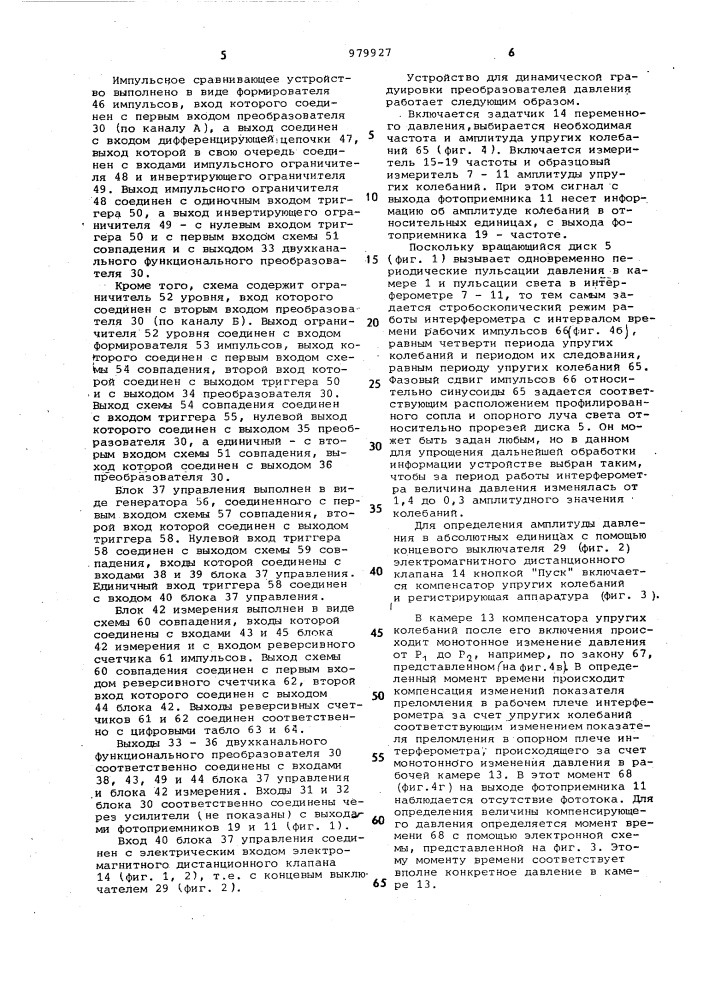 Стенд для динамической градуировки преобразователей давления оптическими средствами (патент 979927)