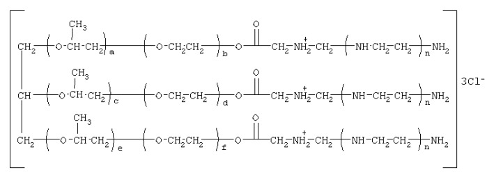1,2,3-трис{[аминополи(этиленамино)этиламмонио]-метилкарбонилоксиполи(алкиленокси)}пропан трихлориды, обладающие фунгицидной активностью, свойствами эмульгаторов катионных битумных эмульсий, способностью повышать адгезию битумов к минеральным материалам, и способ их получения (патент 2284317)