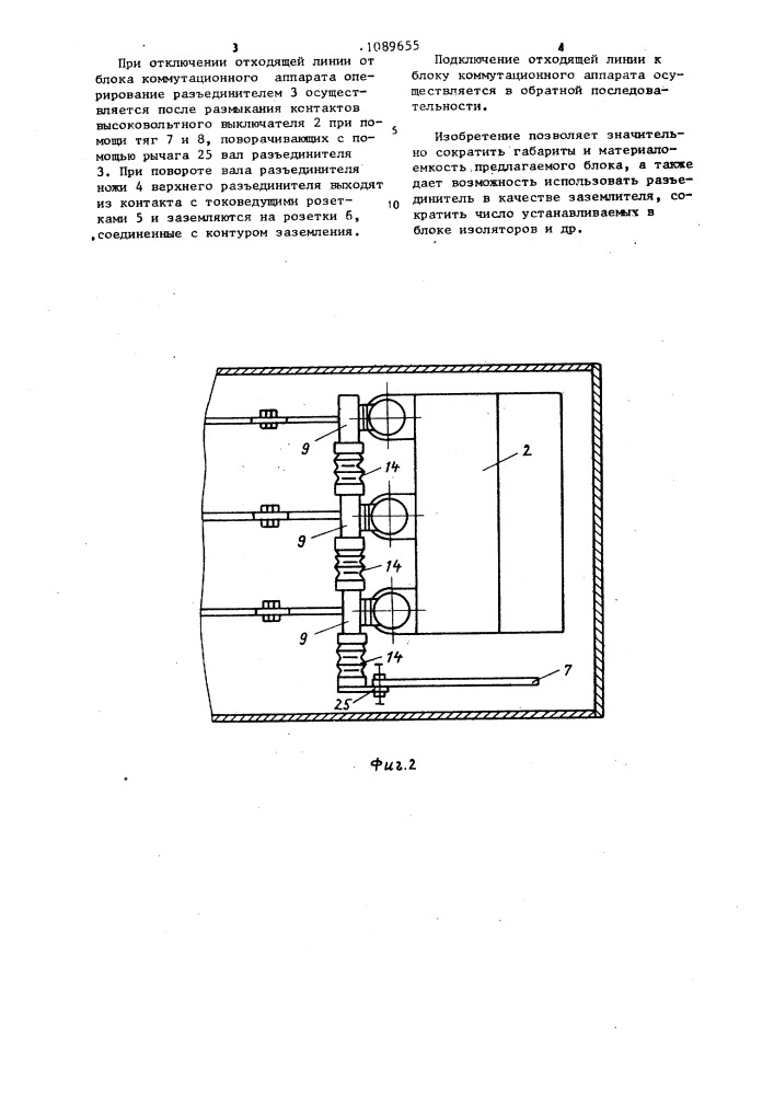 Блок коммутационного аппарата (патент 1089655)