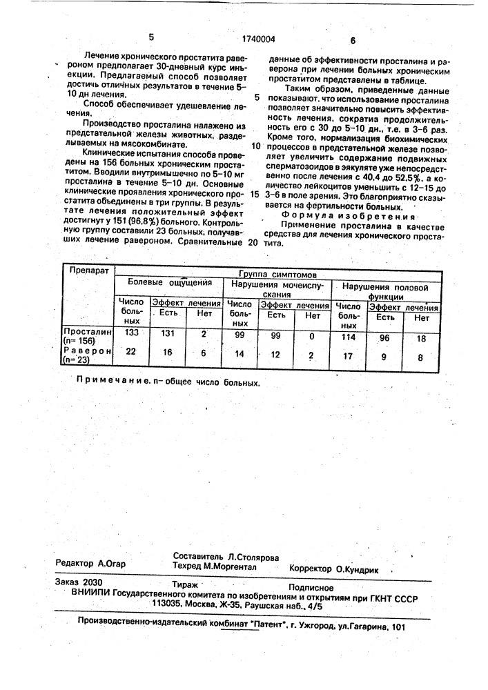 Способ для лечения хронического простатита (патент 1740004)