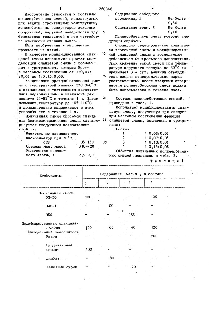 Полимербетонная смесь (патент 1260348)