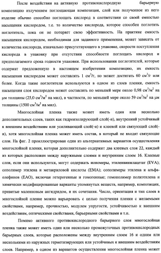 Многослойная пленка, имеющая активный противокислородный барьерный слой с радиационно-стимулированными активными барьерными свойствами (патент 2435674)