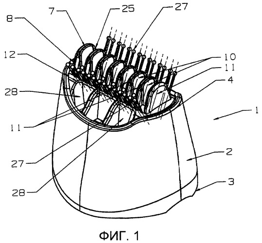 Устройство для ухода за волосами и аппарат для ухода за волосами, содержащий такое устройство (патент 2407414)